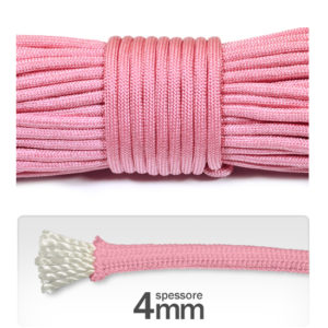 Cordino 4 mm "paracord" poliestere (3 metri) - Rosa