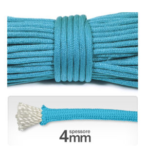 Cordino 4 mm "paracord" poliestere (3 metri) - Turchese