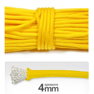 Cordino 4 mm "paracord" poliestere (3 metri) - Giallo