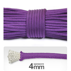 Cordino 4 mm "paracord" poliestere (3 metri) - Viola