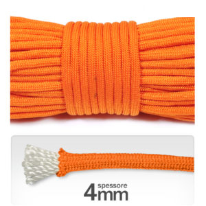 Cordino 4 mm "paracord" poliestere (3 metri) - Arancio