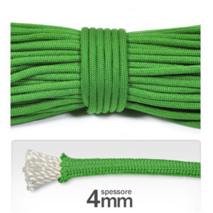 Cordino 4 mm "paracord" poliestere (3 metri) - Verde