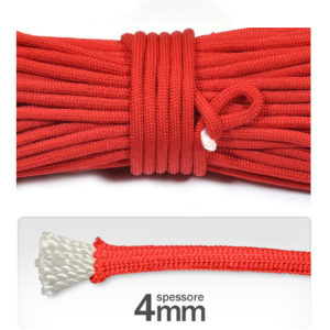 Cordino 4 mm "paracord" poliestere (3 metri) - Rosso