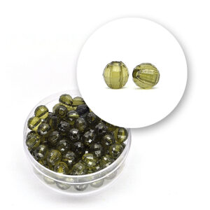 Perle sfaccettate trasparenti (12 grammi) Ø 6 mm - Verde chiaro