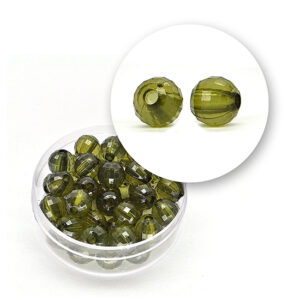 Perle sfaccettate trasparenti (11,3 g) Ø 8 mm - Verde chiaro