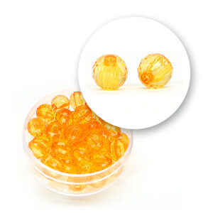 Perle sfaccettate trasparenti (11,3 grammi) Ø 8 mm - Arancione