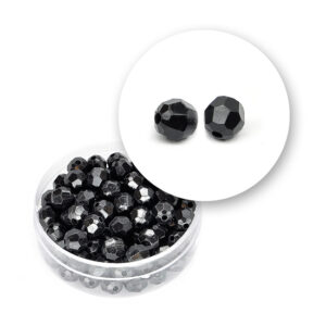 Perle nere tonde sfaccettate (12 grammi) - ø 6 mm