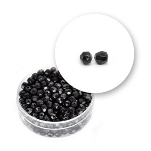 Perle nere tonde sfaccettate (11 grammi) - ø 4 mm