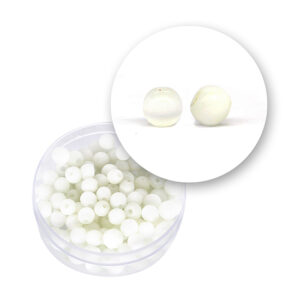 Perle vetro "occhi di gatto" (23 grammi) Ø 5 mm - Bianco