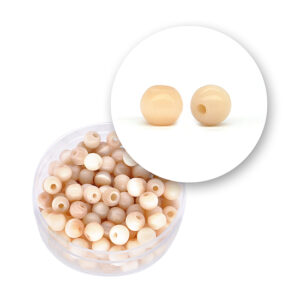 Perle vetro "occhi di gatto" (23 grammi) Ø 5 mm - Beige