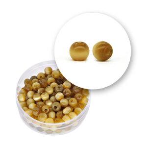 Perle vetro "occhi di gatto" (23 grammi) Ø 5 mm - Marrone