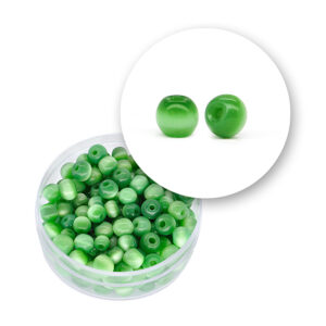 Perle vetro "occhi di gatto" (23 grammi) Ø 5 mm - Verde