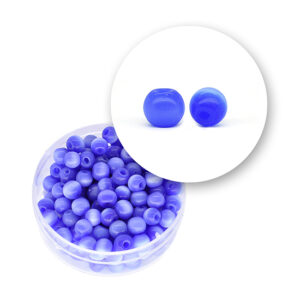 Perle vetro "occhi di gatto" (23 grammi) Ø 5 mm - Blu