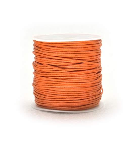 Cordoncino in cotone cerato (25 mt) 1 mm - Arancio