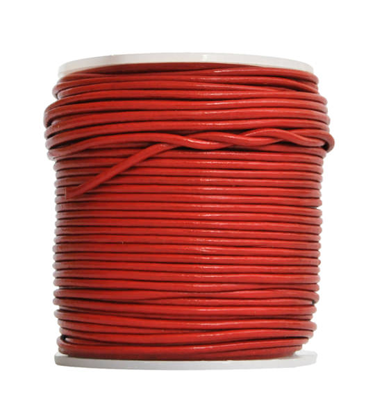 Cordino in cuoio (5 mt) 1,5 mm - Rosso