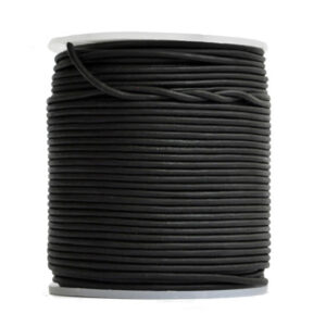 Cordino in cuoio (5 mt) 1,5 mm - Nero opaco