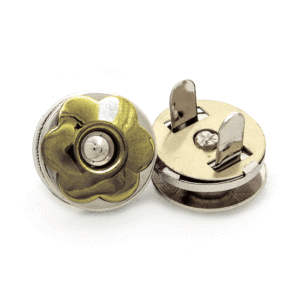 1 pz. Bottone magnetico decorativo "Fiore" 18 mm - Bronzo