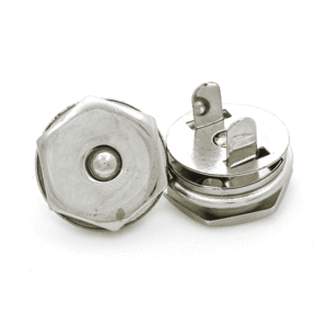 1 pz. Bottone magnetico decorativo "Esagono" 18 mm - Argento