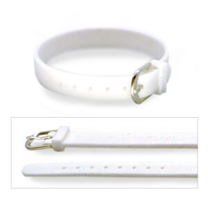 Braccialetto in silicone (1 pz) 1 cm largh. - Bianco