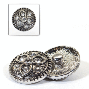 1 pz. Bottone decorativo "Funny" 20 mm - Argento