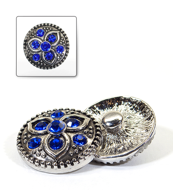 1 pz. Bottone decorativo "Funny" 20 mm - Blu