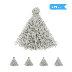 (5 pezzi) Nappine 3 cm, 100% cotone - Grigio