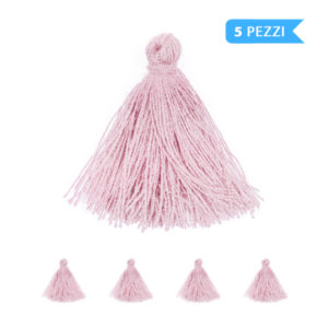 (5 pezzi) Nappine 3 cm, 100% cotone - Rosa baby