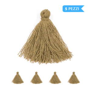 (5 pezzi) Nappine 3 cm, 100% cotone - Senape