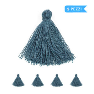 (5 pezzi) Nappine 3 cm, 100% cotone - Blu avio