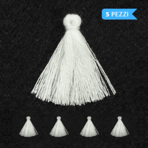 (5 pezzi) Nappine 3 cm, 100% cotone - Bianco