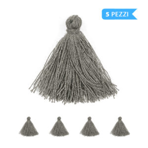 (5 pezzi) Nappine 3 cm, 100% cotone - Grigio scuro