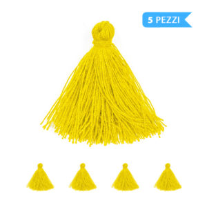 (5 pezzi) Nappine 3 cm, 100% cotone - Giallo