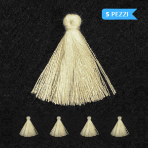 (5 pezzi) Nappine 3 cm, 100% cotone - Avorio