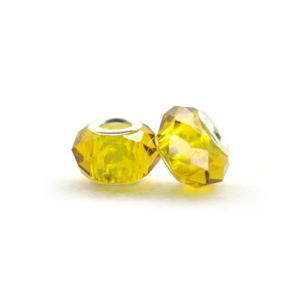 Perla ciambella sfacettata (2 pezzi) 14x10 mm - Giallo