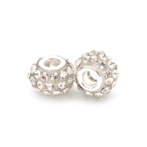 Perla ciambella 36 strass (2 pezzi) 10x12 mm - Cristallo