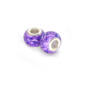 Perla ciambella granito (2 pezzi) 14x10 mm - Viola