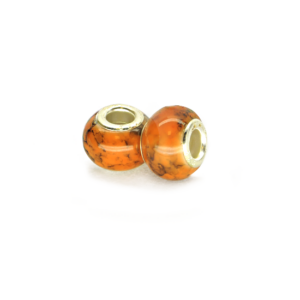 Perla ciambella marmorizzata (2 pezzi) 14x10 mm - Arancio