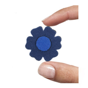 (1 pezzo) Sagoma in neoprene "Fiorellino" - Blu e blu notte