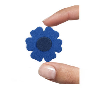 (1 pezzo) Sagoma in neoprene "Fiorellino" - Blu notte e blu