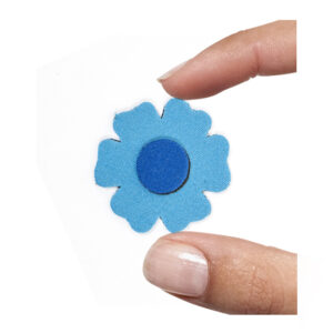 (1 pezzo) Sagoma in neoprene "Fiorellino" - Blu e celeste