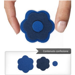 (1 pezzo) Sagoma in neoprene "Fiore" - Blu e blu notte