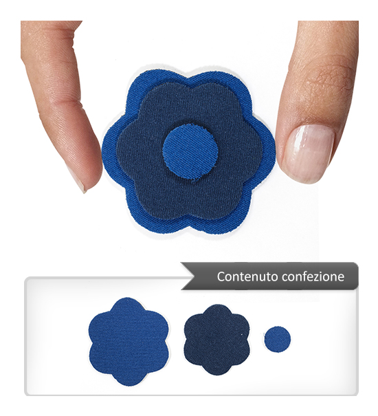 (1 pezzo) Sagoma in neoprene "Fiore" - Blu e blu notte
