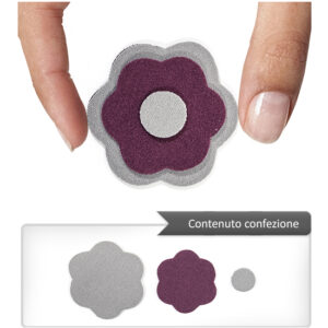 (1 pezzo) Sagoma in neoprene "Fiore" - Grigio e bordeaux