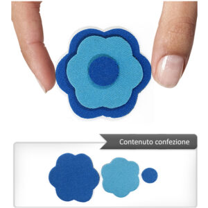 (1 pezzo) Sagoma in neoprene "Fiore" - Blu e celeste