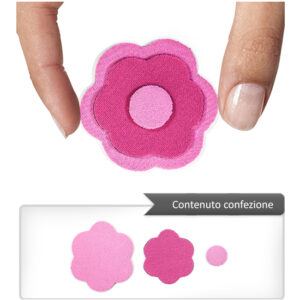 (1 pezzo) Sagoma in neoprene "Fiore" - Rosa e fuxia