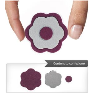 (1 pezzo) Sagoma in neoprene "Fiore" - Bordeaux e grigio