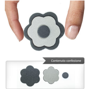 (1 pezzo) Sagoma in neoprene "Fiore" - Grigio scuro e chiaro