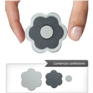 (1 pezzo) Sagoma in neoprene "Fiore" - Grigio chiaro e scuro