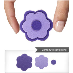 (1 pezzo) Sagoma in neoprene "Fiore" - Viola e lilla