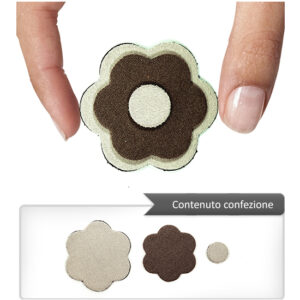 (1 pezzo) Sagoma in neoprene "Fiore" - Avorio e marrone